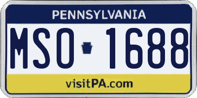 PA license plate MSO1688