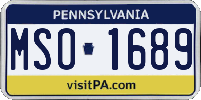 PA license plate MSO1689