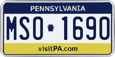PA license plate MSO1690