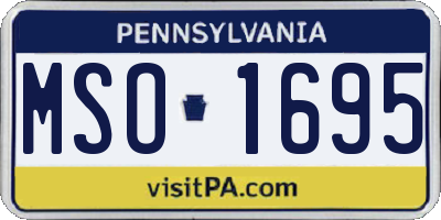 PA license plate MSO1695