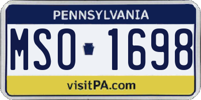 PA license plate MSO1698