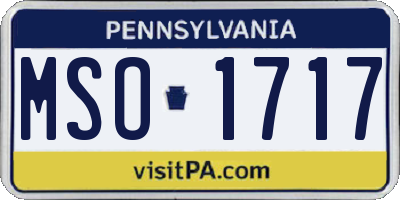 PA license plate MSO1717
