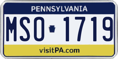 PA license plate MSO1719