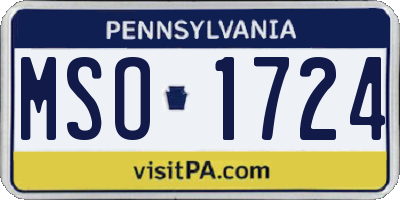 PA license plate MSO1724