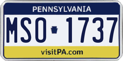 PA license plate MSO1737