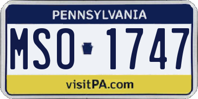 PA license plate MSO1747