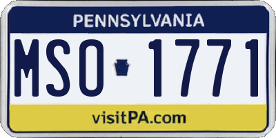PA license plate MSO1771