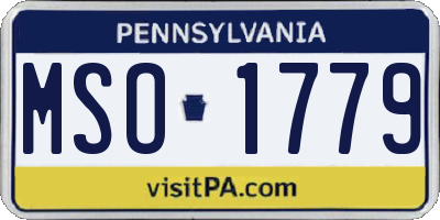 PA license plate MSO1779