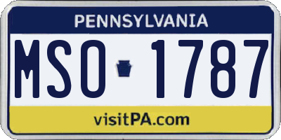 PA license plate MSO1787
