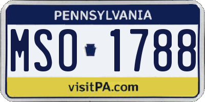 PA license plate MSO1788