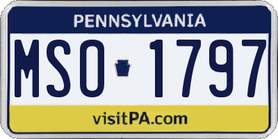 PA license plate MSO1797