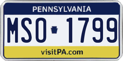PA license plate MSO1799