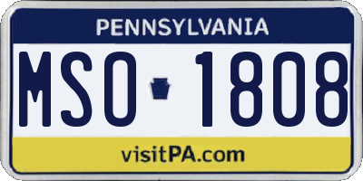 PA license plate MSO1808