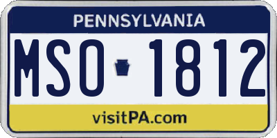 PA license plate MSO1812