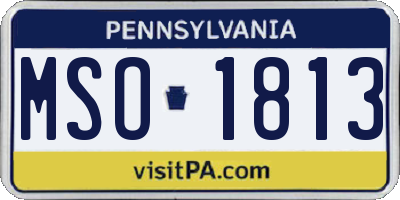 PA license plate MSO1813