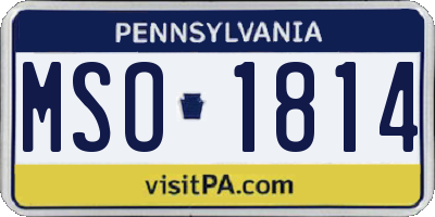 PA license plate MSO1814
