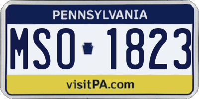 PA license plate MSO1823