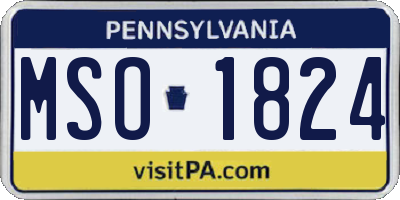 PA license plate MSO1824