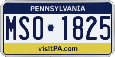 PA license plate MSO1825