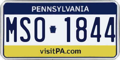 PA license plate MSO1844