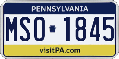 PA license plate MSO1845