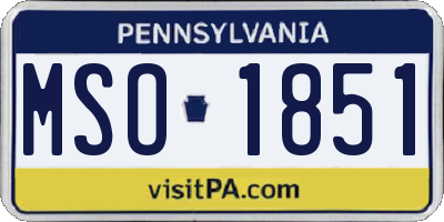 PA license plate MSO1851