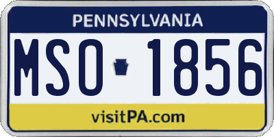 PA license plate MSO1856