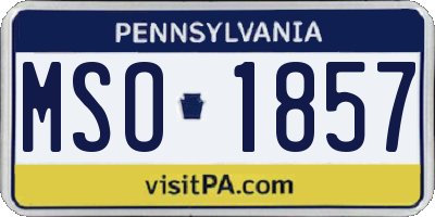 PA license plate MSO1857