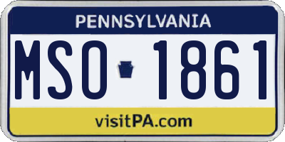 PA license plate MSO1861