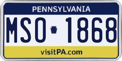 PA license plate MSO1868