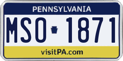 PA license plate MSO1871