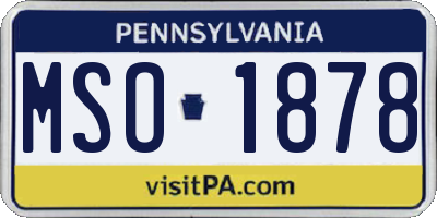 PA license plate MSO1878