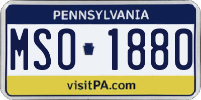 PA license plate MSO1880
