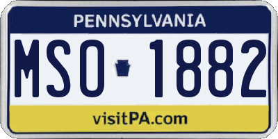 PA license plate MSO1882