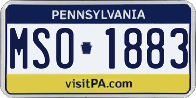 PA license plate MSO1883