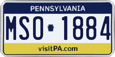 PA license plate MSO1884