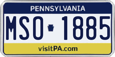 PA license plate MSO1885