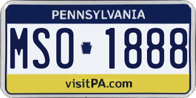 PA license plate MSO1888