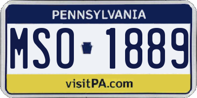 PA license plate MSO1889