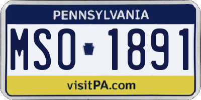 PA license plate MSO1891