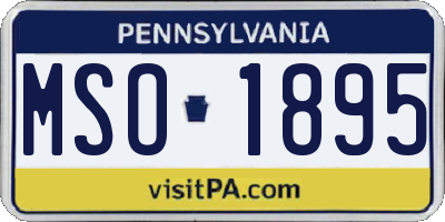 PA license plate MSO1895