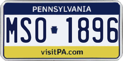 PA license plate MSO1896