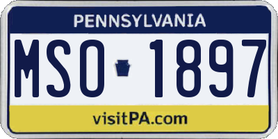 PA license plate MSO1897