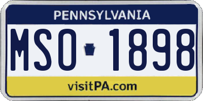 PA license plate MSO1898