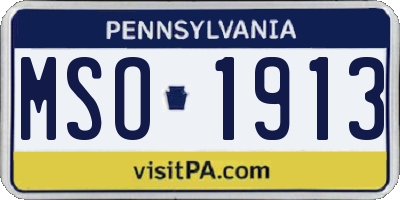PA license plate MSO1913
