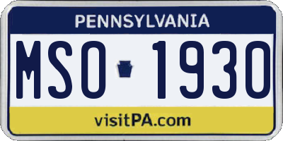 PA license plate MSO1930