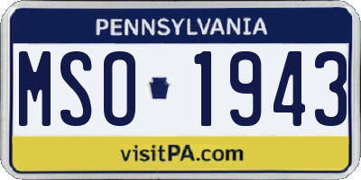 PA license plate MSO1943