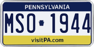 PA license plate MSO1944
