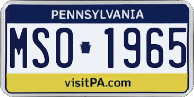 PA license plate MSO1965