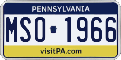 PA license plate MSO1966